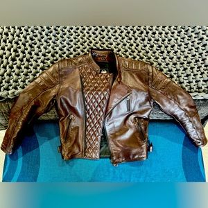 Excellent condition leather Merlin Lichfield motorcycle jacket, sz. 38